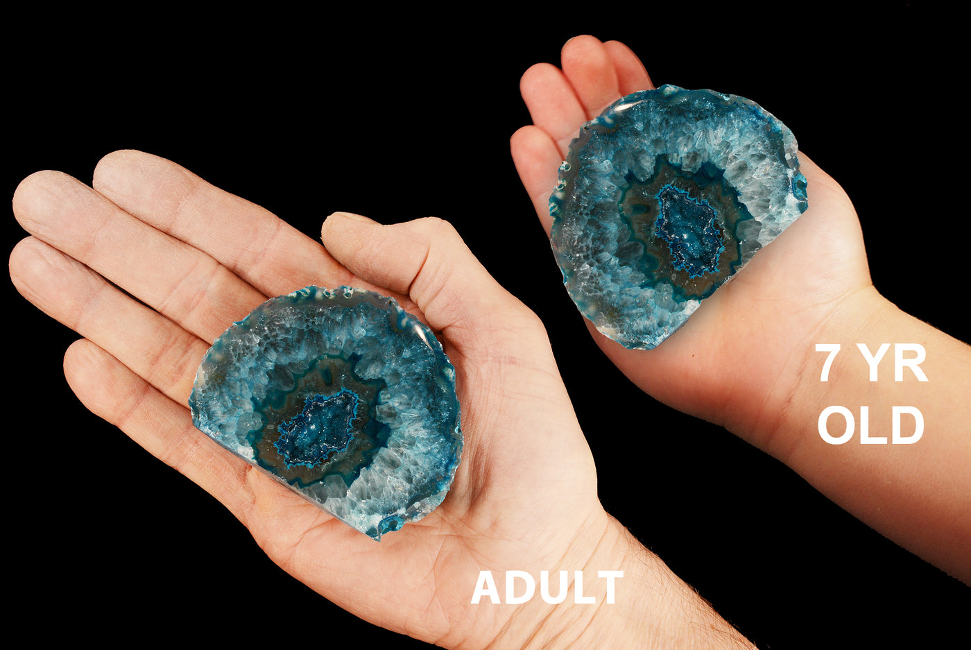 Agate Geode Teal 3 Throat Chakra Healing Crystals and Stones